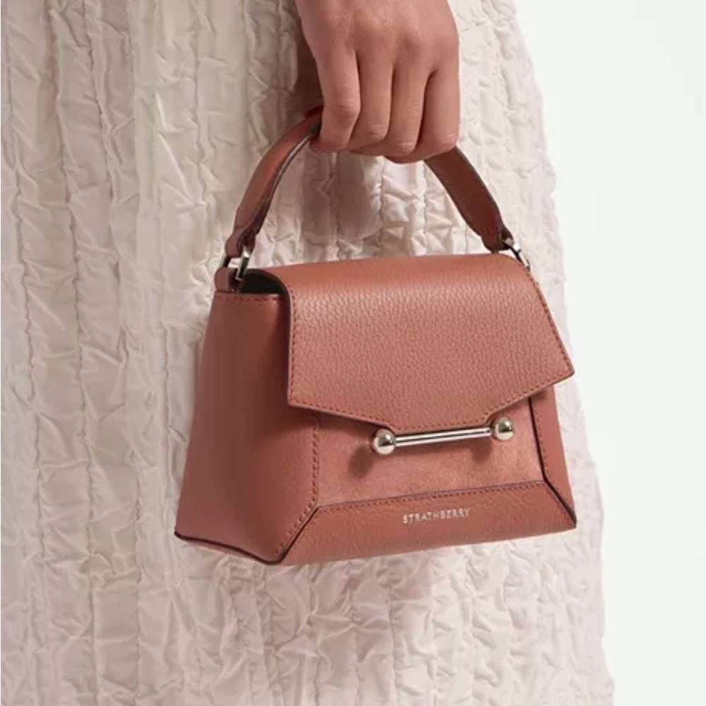 Strathberry Mosaic Nano Suede in Grain Sienna/Dusty Pink NWT MSRP $555 - Picture 10 of 15